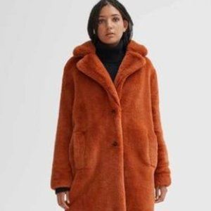 Noize Faux Fur Solange Coat in Terracota